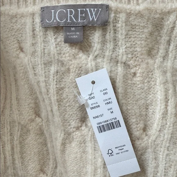 J. Crew Women's Cable Knit Cardigan - Tan - Picture 5 of 6